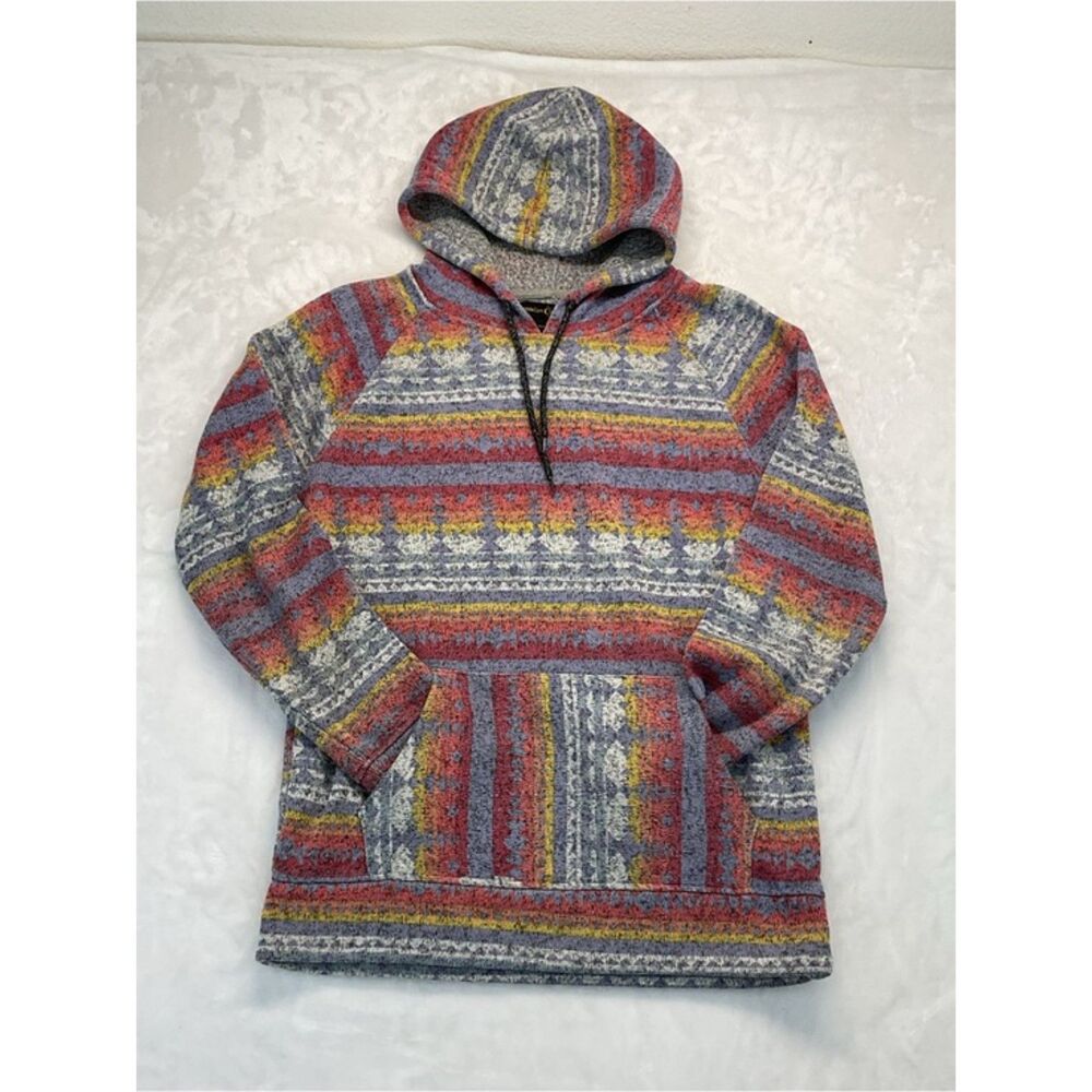 Brooklyn Cloth Hoodie Mens Large Aztec Geometric Fleece Pullover Southwestern L